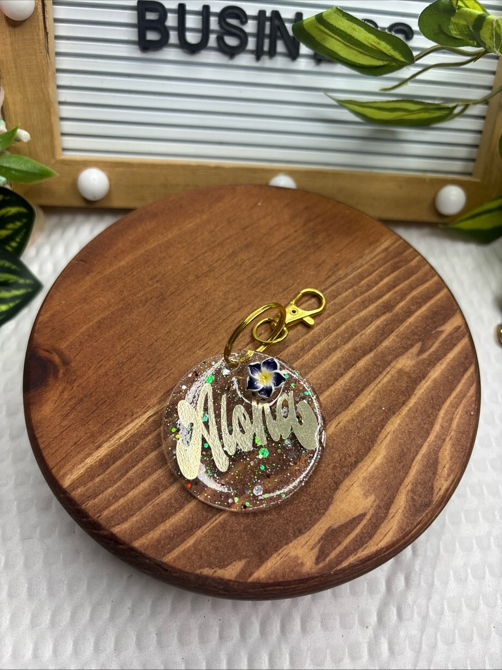 PERSONALISED RESIN & ACRYLIC KEYRINGS, Aloha Keycharm